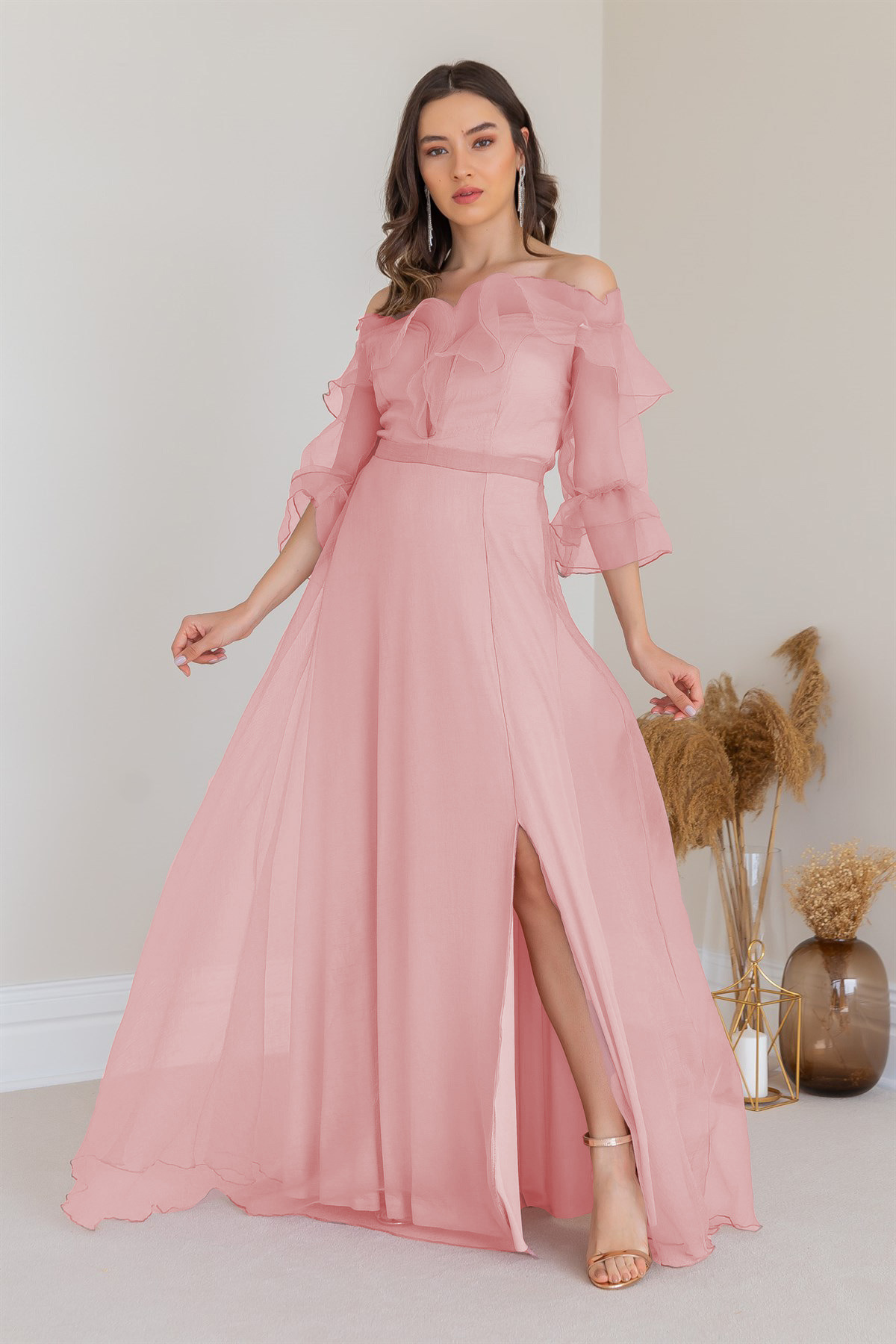 Nuevos productos de comercio exterior europeo y americano, ropa de mujer transfronteriza, vestidos de manga larga de otoño e invierno de Amazon, vestidos de novia, vestidos de dama de honor
