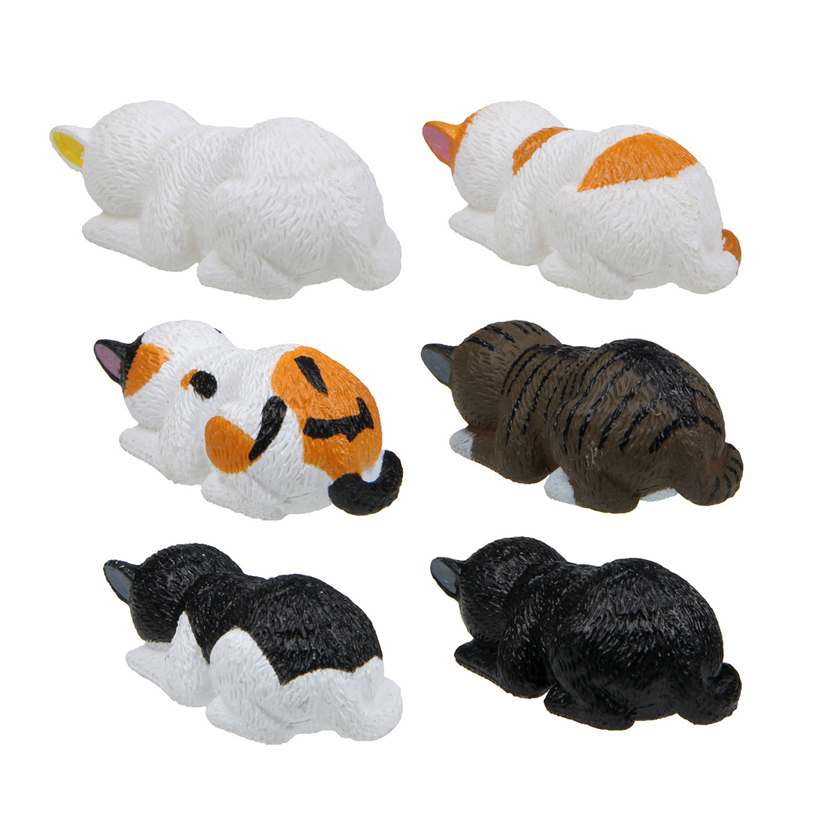 얼굴을 가린 채 바닥에 누워 있는 귀여운 고양이 창의적인 모든 매치 원예 마이크로 조경 베이킹 조경 인형 데스크탑 인형 소품