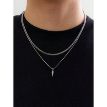 R 46725 Men's Layered Rivet Necklace ��ʿ����í����������