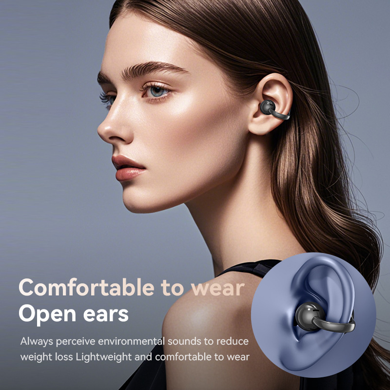 工場直販 骨伝導ヘッドホン ワイヤレス Bluetooth イヤークリップ型 音質良好 イヤホン型ではない タッチスクリーン搭載|undefined