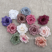 10cm卷边玫瑰仿真花头胸花服装香薰配件花朵跨境外贸现货花头批发