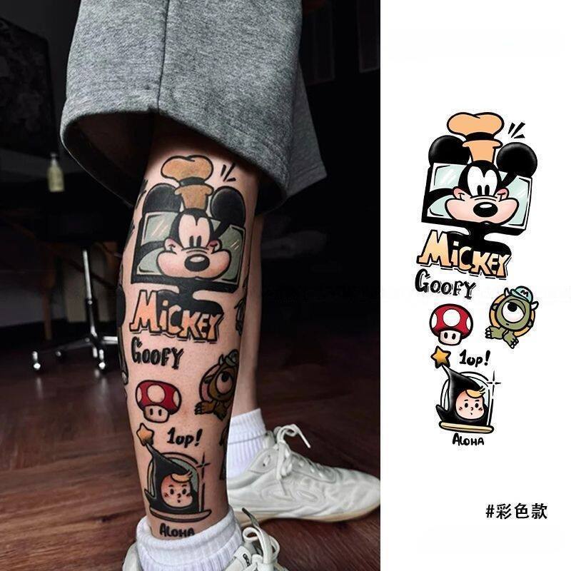Old School Colorful Tattoo Stickers Cartoon Patchwork Flower Arm Flower Leg Trendy Cool Personalized Waterproof Long-Lasting Scar-Covering Stickers Old School Colorful Tattoo Stickers Cartoon Patchwork Flower Arm Flower Leg Trendy Cool Personalized Waterproof Long-Lasting Scar-Covering Stickers