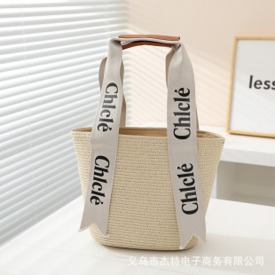 2025 New Woven Shoulder Bag Women's Retro Fashion Ladies Bag Handbag Large Capacity Tote Bag