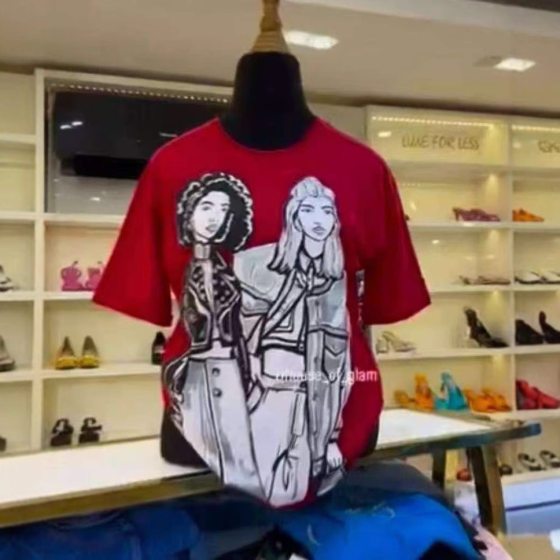 American Style Foreign Trade Pattern Printed Short Sleeve T-Shirt for Men and Women 2024 New Summer Casual Loose Heavy Cotton Top