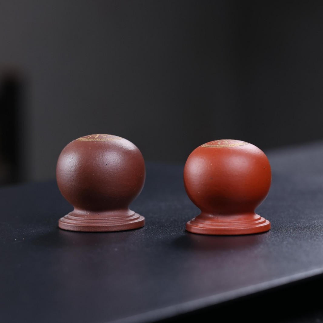 紫砂石墩盖置创意茶道摆件可茶养宜兴紫砂制作趣味仿真石墩茶玩