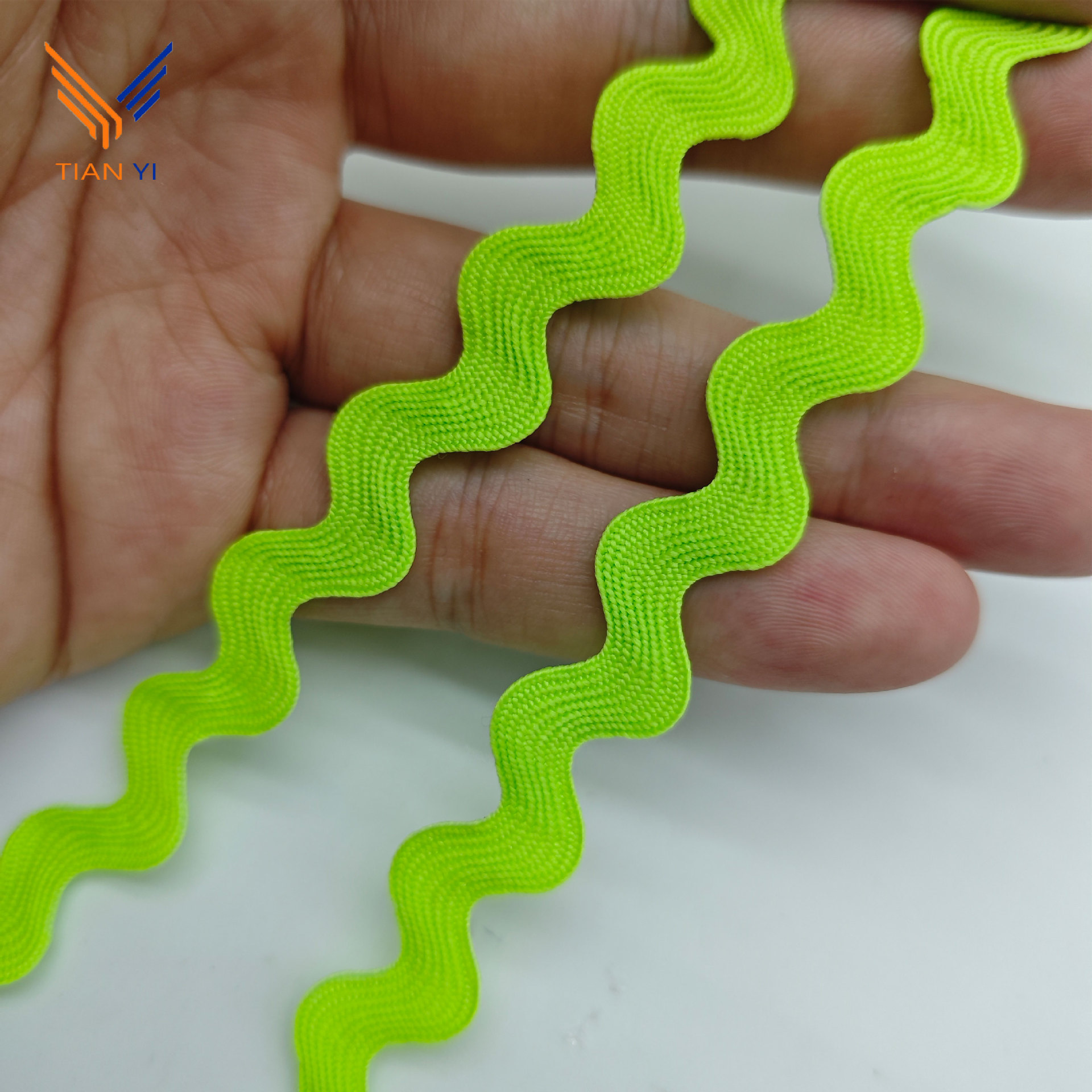 9MM tejido con borde curvo correas onduladas cortina almohada decoración de mochila Lolita Hanfu encaje en forma de S accesorios