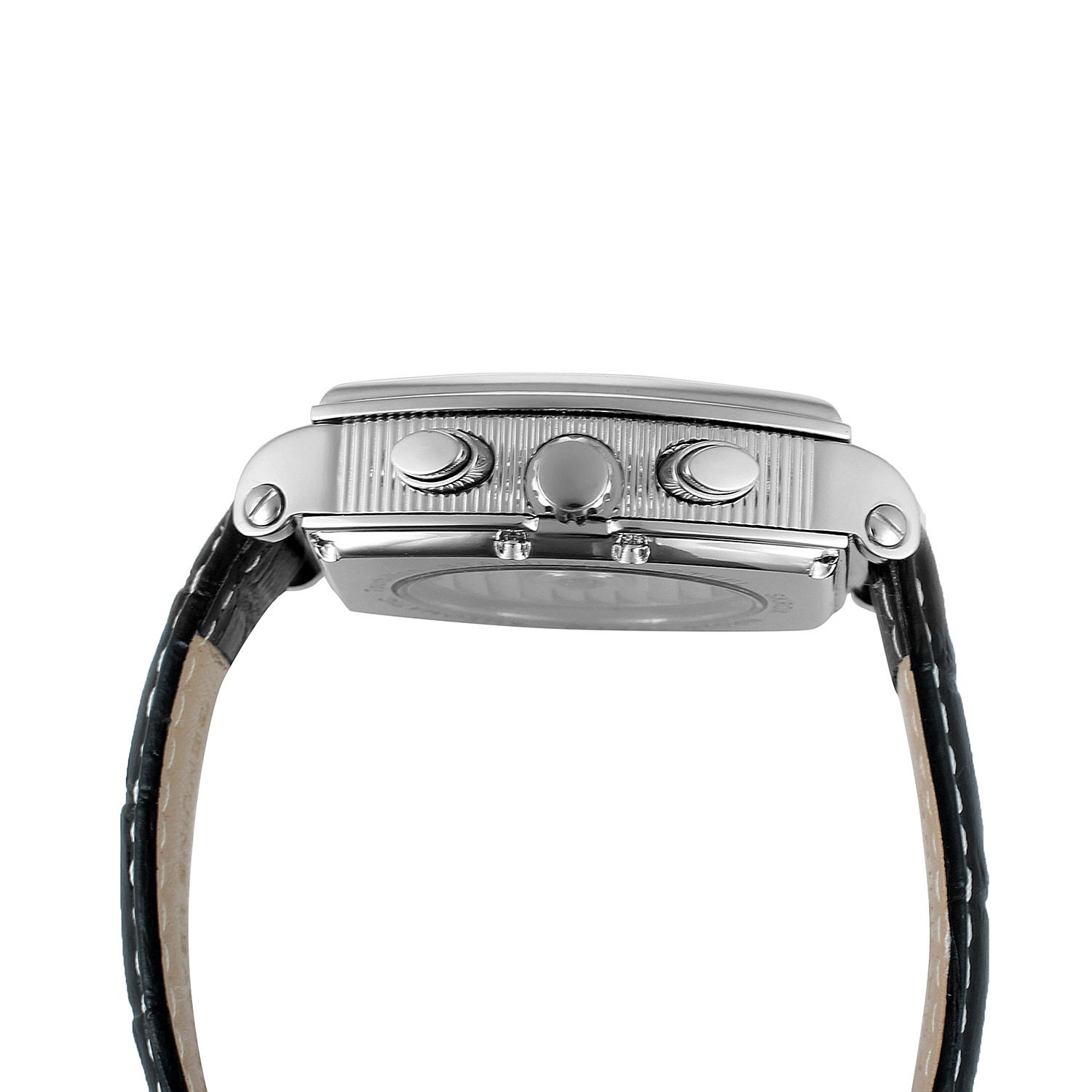 Montre mécanique à bracelet avec volant ouvert et calendrier_voghion.com
