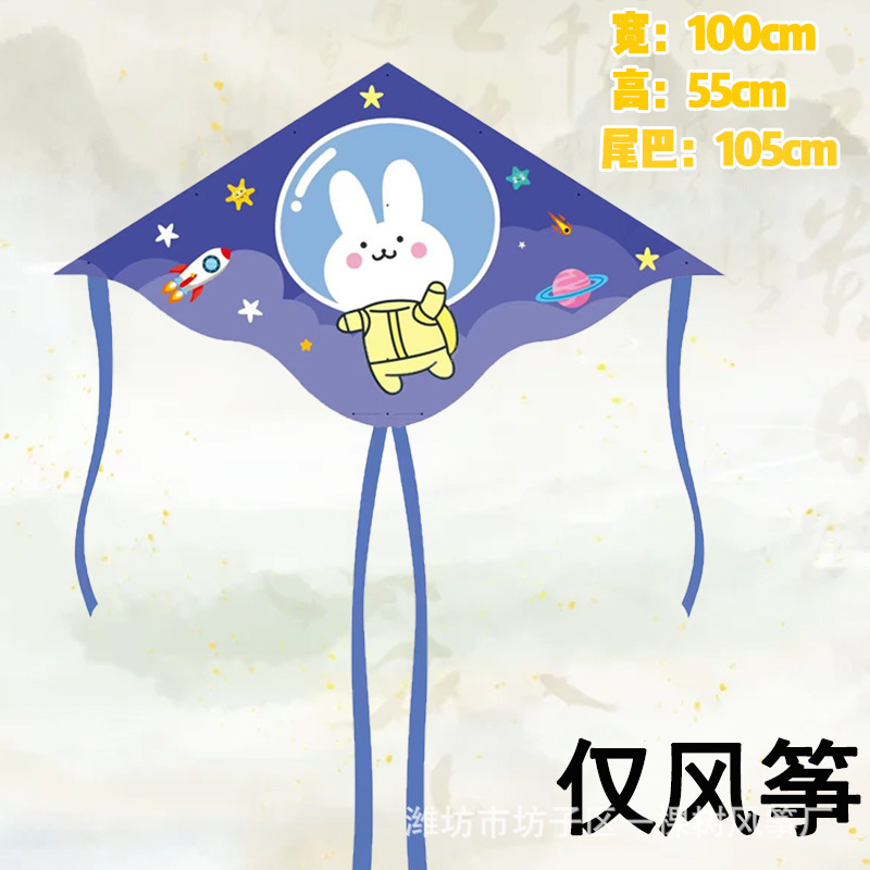 维坊1メートルの空飛ぶ円盤の子供が釣竿凧を持ってそよ風を卸売りして漫画凧ネット赤の露店メーカーを飛びやすい|undefined