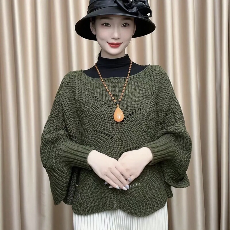 SKU-14-鏤空鈎花-軍綠