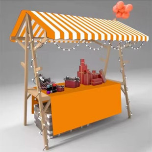 Market Display Rack Wooden Movable Shed Mobile Stall Sales Cart Market Stall Shelf Night Market Beixiangwo