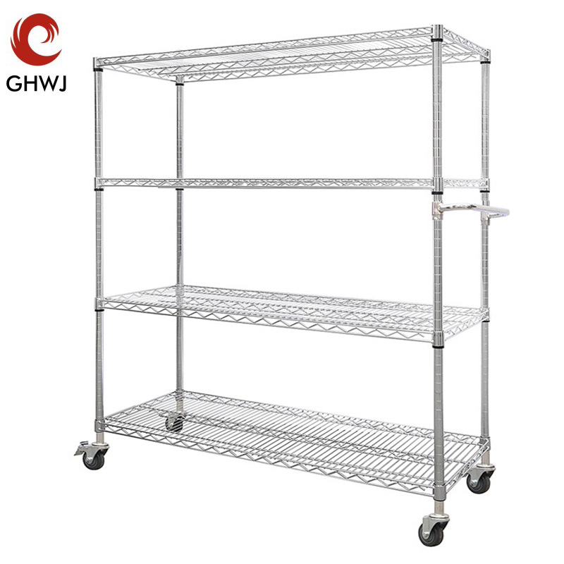 货架批发推车置物架家用展示架手推车仓库落地不锈钢架子小推车