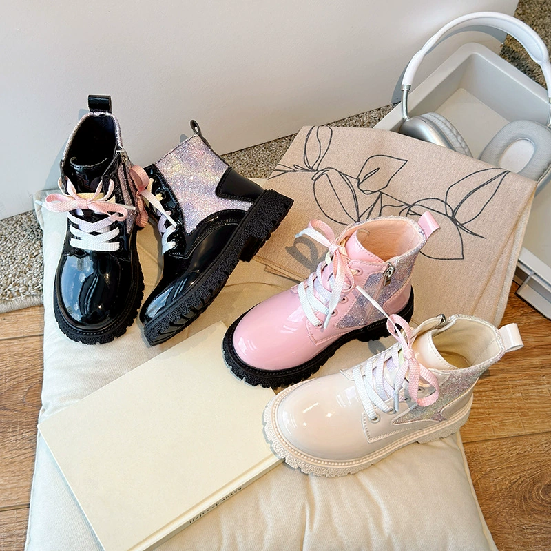 Martens, demi-season shoes, children's low boots for princess, western style, for teenagers