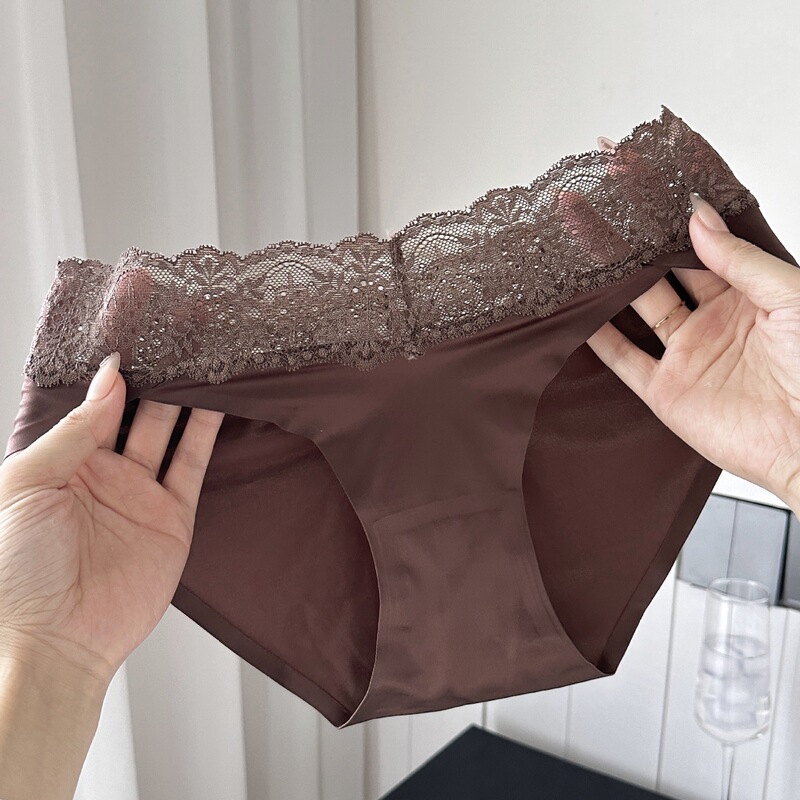 Muse ~ Women's Ice Silk Underwear Sexy Pure Desire French Seamless Silky Satin Lace Women's Inner