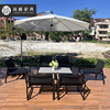 outdoors Tables and chairs combination courtyard furniture balcony leisure time tea table outdoor Mesh Chair European style Garden WPC Tables and chairs