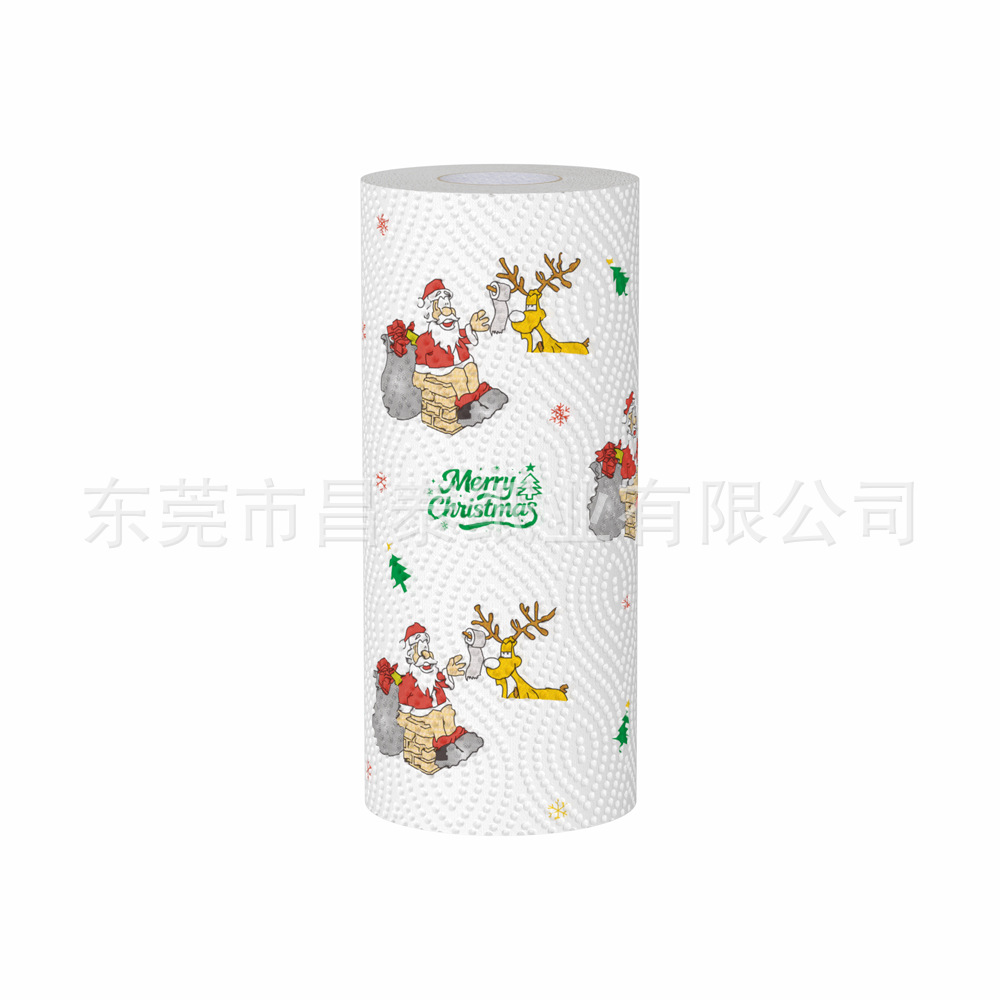 Toalla de Papel en Rollo para Cocina de 3 Capas en Pulpa de Madera Absorbente para Navidad image 16