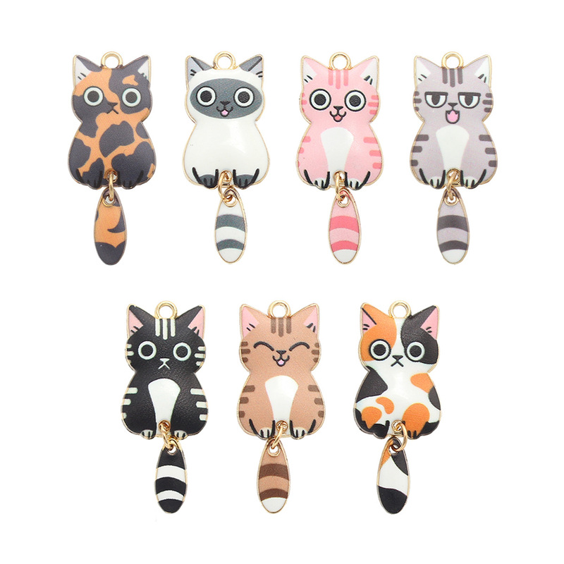 クロスボーダー diy ジュエリー アクセサリー漫画かわいい猫アクセサリー子猫動物日本の猫ペンダントキーホルダー|undefined