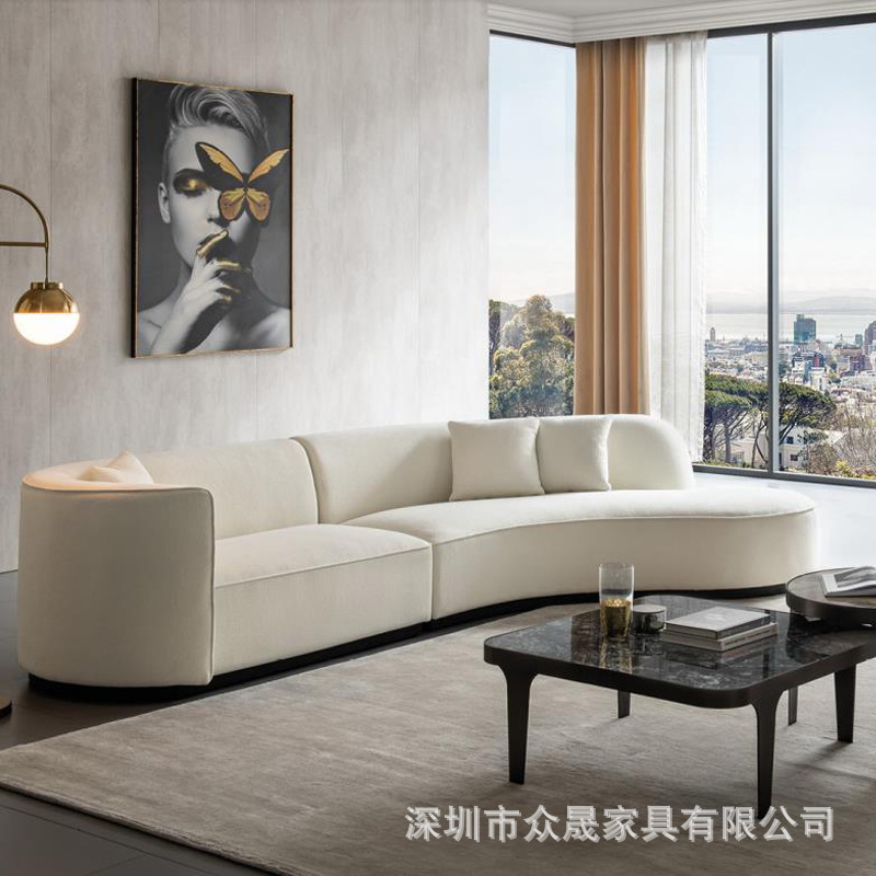 深圳众晟组合沙发布艺沙发家居客厅转角沙发休闲扶手椅单人沙发椅