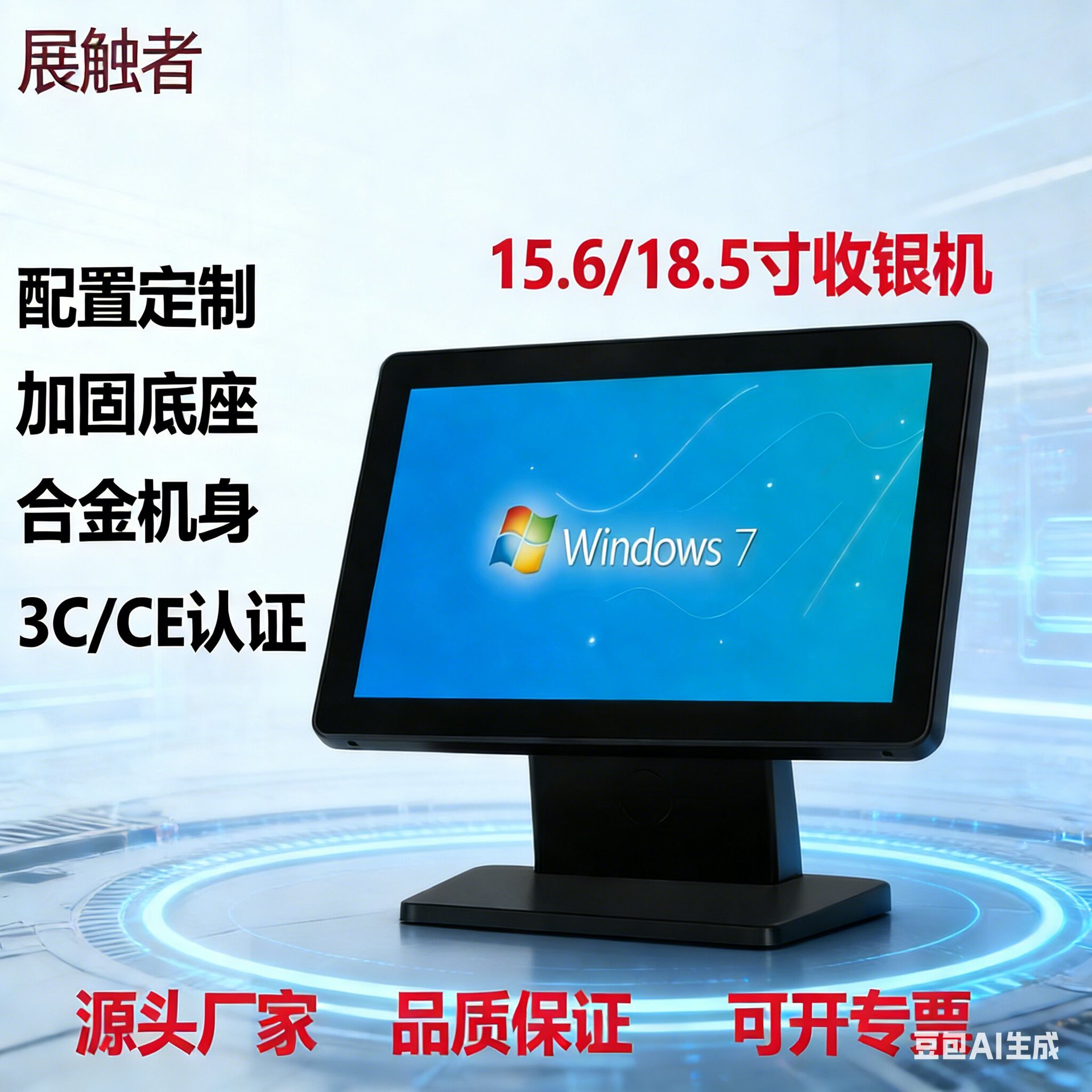 展触者12/17/19/15寸一体机触摸屏平板18.5寸安卓收银机工业触控