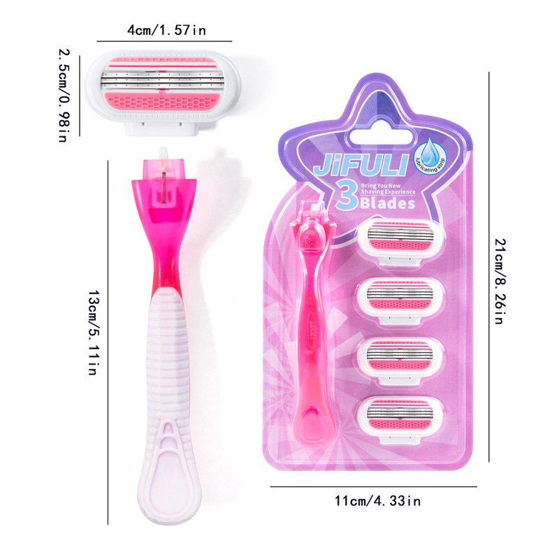 Jifuli Three-Layer Women's Razor Hair Removal Set Manual Razor Easy Shaving