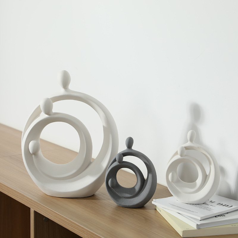 Moderno abstracto pareja decoración creativa cerámica amor arte figura escultura salón entrada TV decoración del gabinete