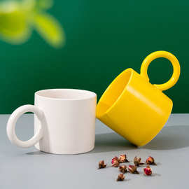 纯色马克杯可印制图片礼品杯子可贴花烤花广告陶瓷杯