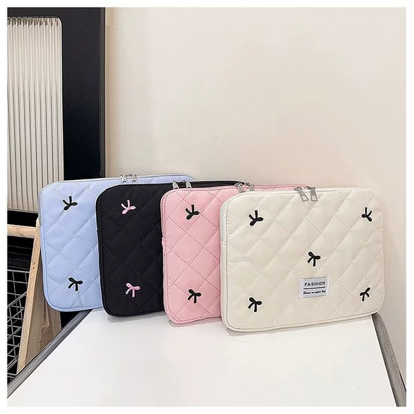 Cross-Border New Style Bow-Knot Embroidered Tablet Computer Sleeve Bag, Laptop Sleeve Bag, Casual Clutch Bag