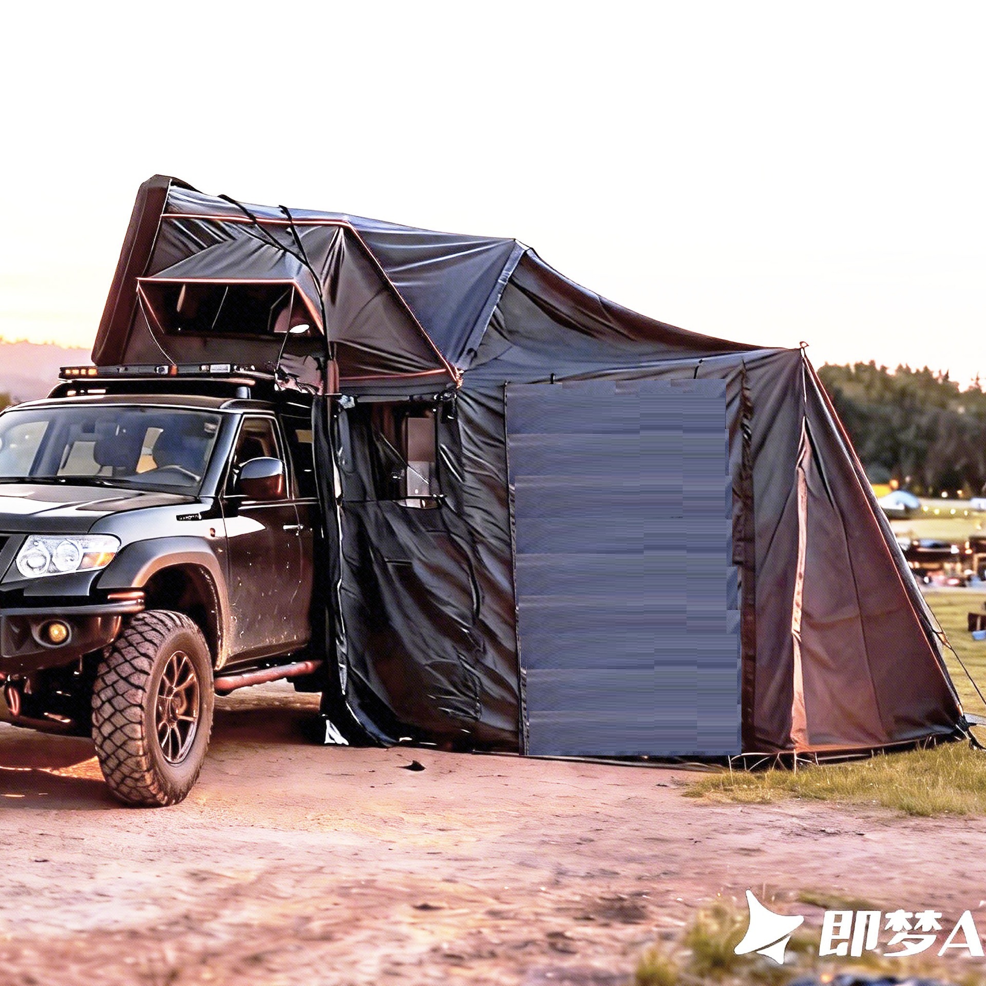 Car Roof Tent with Abs Shell, Side-Flip Model, Fully Automatic Quick-Opening, Abs Outdoor Camping Self-Driving Tour Suv Car Tent