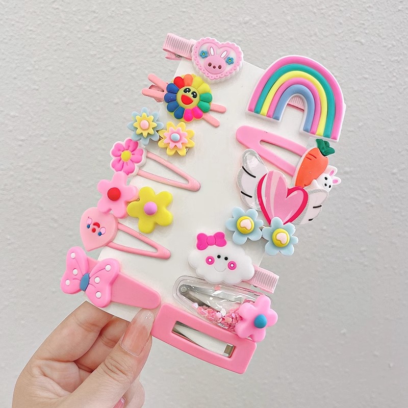 Caricatura encantadora pinza de pelo japonesa mujer lateral roto cabello de una palabra pinza de cabello para niños pequeños pinza de cabello de boca de pato