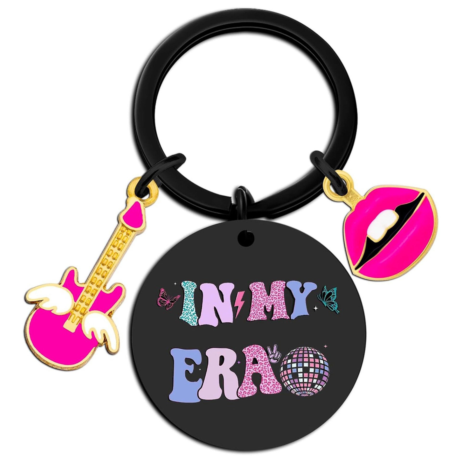 新款亚马逊跨境小众书包挂件礼物IN MY ERA UV彩印不锈钢钥匙扣