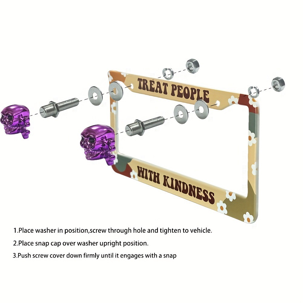 Nieuwe schroeven in doodskopvorm, M6-schroefdraad, universeel voor alle automodellen, kentekenplaathouder, grensoverschrijdend._voghion.com
