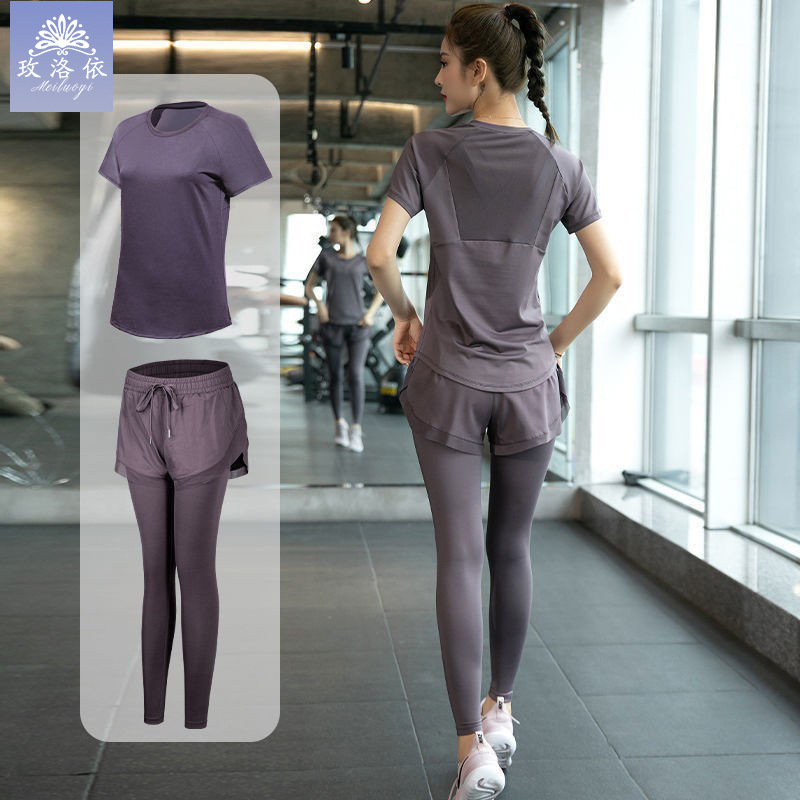 Yoga Clothing suit High-Level Yoga Fitness Slimming Running Quick-Dry Sports suit Women's Two-Piece Spring and Autumn Clothes
