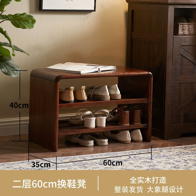 全実木の靴交換腰掛けの家庭の入り口に入ると、下駄箱に座って腰掛けをすることができます。|undefined