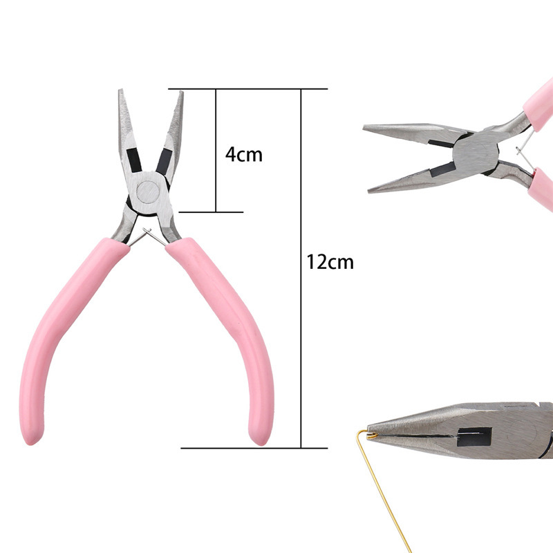 ミニピンクのジュエリーペンチの口の丸いペンチの斜めの口のペンチの線のイヤリングのピアスの手作りのdiyのアクセサリーのツール|undefined