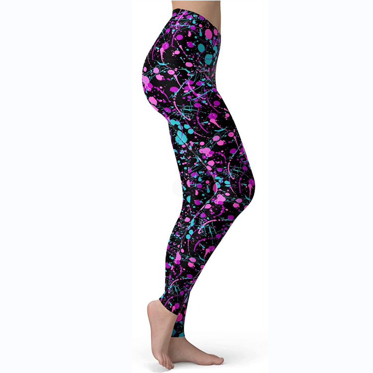 Abbigliamento da donna multicolore stampato slim fit fianchi sollevamento snellente grandi dimensioni corsa yoga fitness leggings_voghion.com