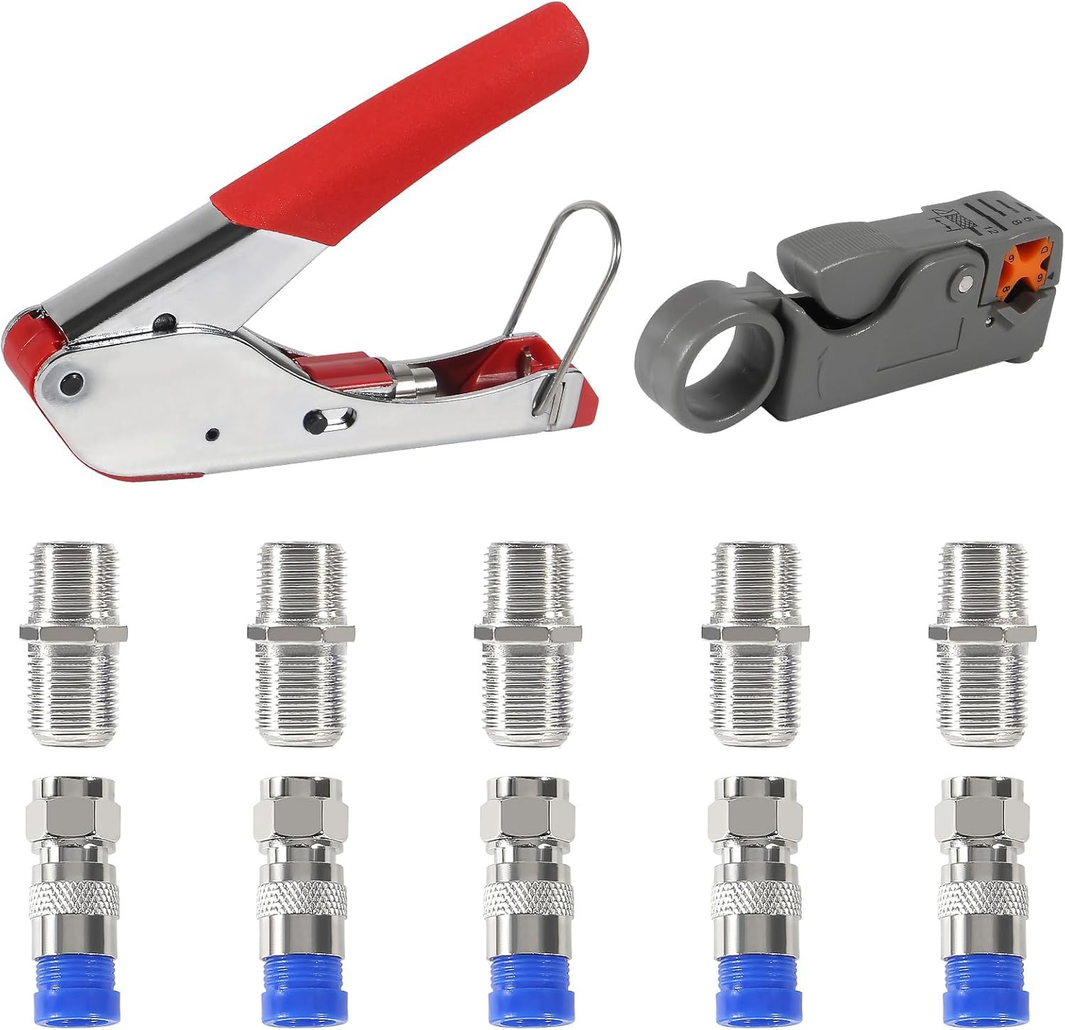 ALMOCN Coax Cable Crimper Tool Kit Coaxial Compression Tool
