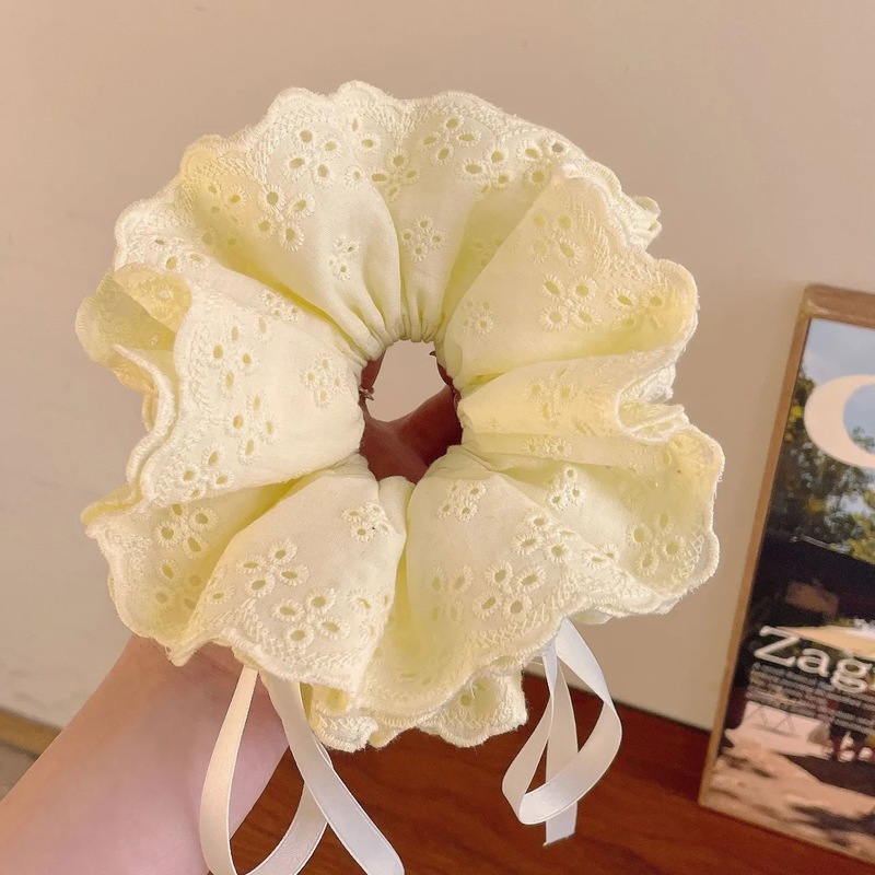 甜美清新蝴蝶结大肠发圈蕾丝花边新款马尾发绳少女头绳发饰批发|undefined