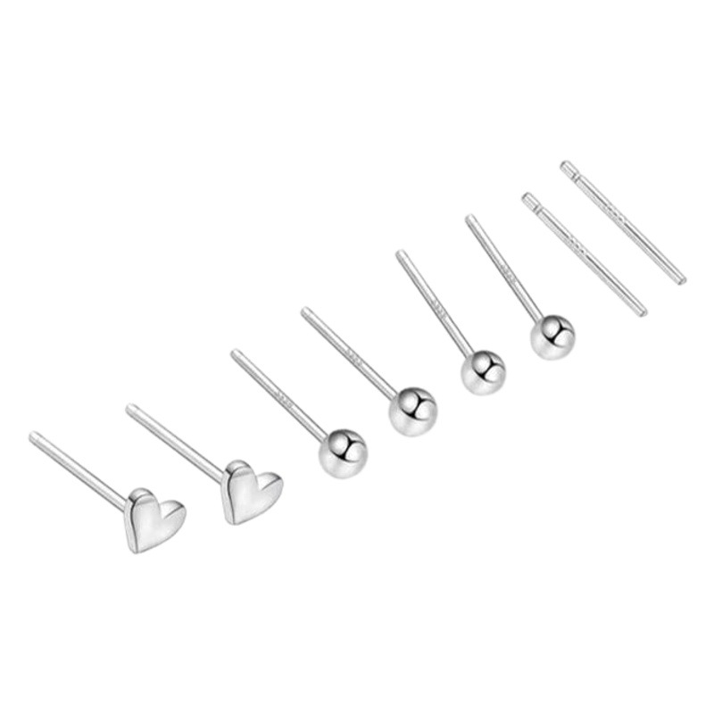 S999 pendientes de plata esterlina pendientes simples de las mujeres pequeña estrella Luna Mori oreja palo oreja piercing pendientes de plata anti-bloqueo