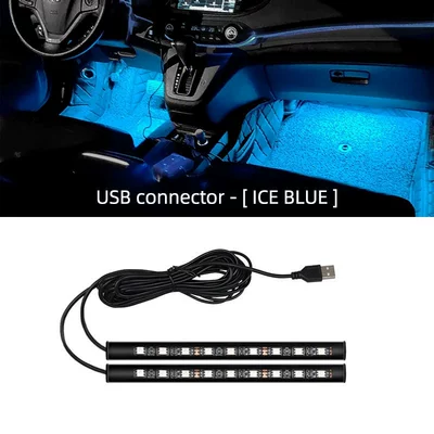 Cross-border hot sale car seat Other lights - one-to-two-18-lights-usb-plug-ice-blue