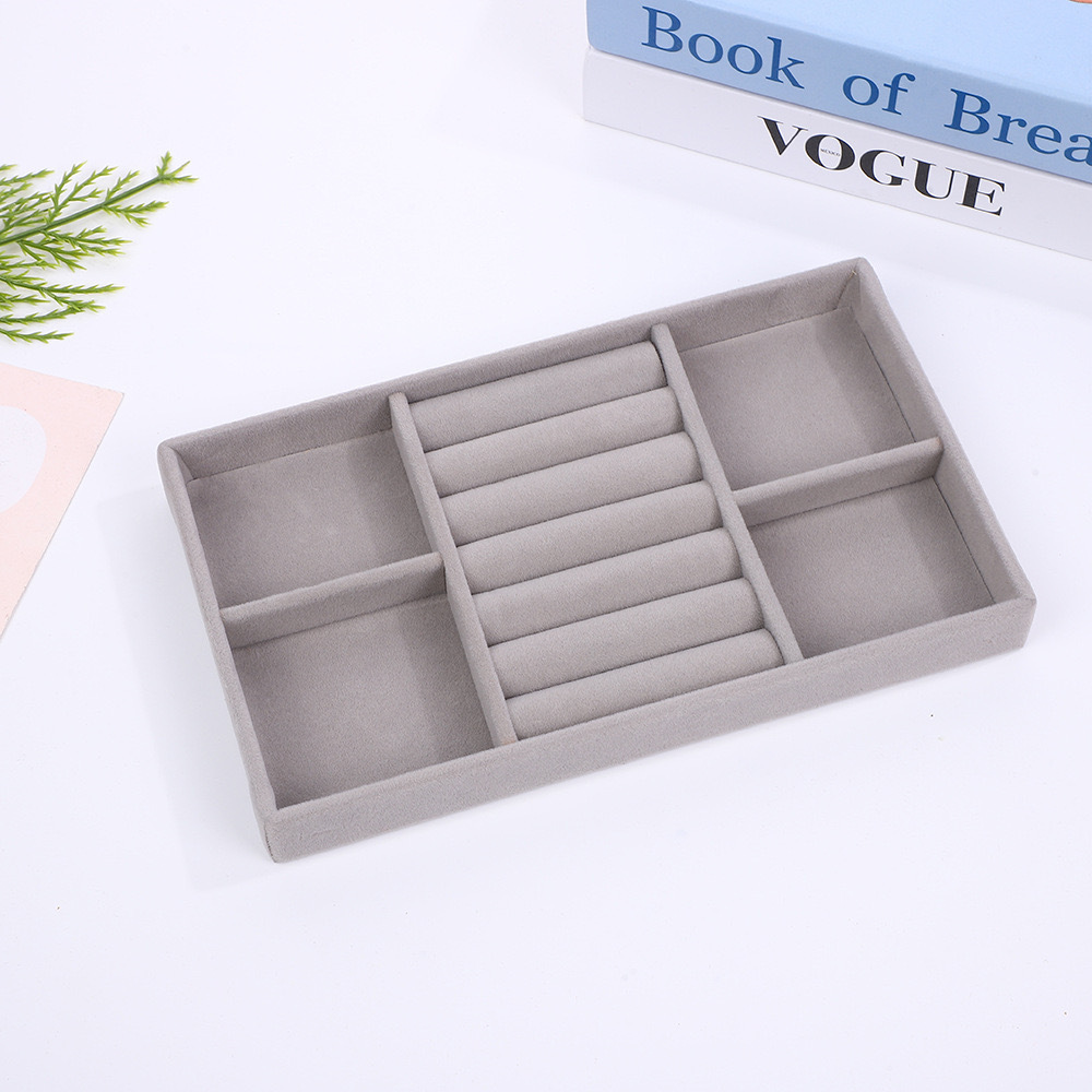 Velvet gray [4+1 grid tray]; [velvet tray 21*12.5*2.5cm]