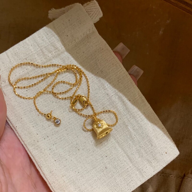 新款意大利许愿铃铛项链女时尚轻奢高级感小众设计简约百搭锁骨链|undefined