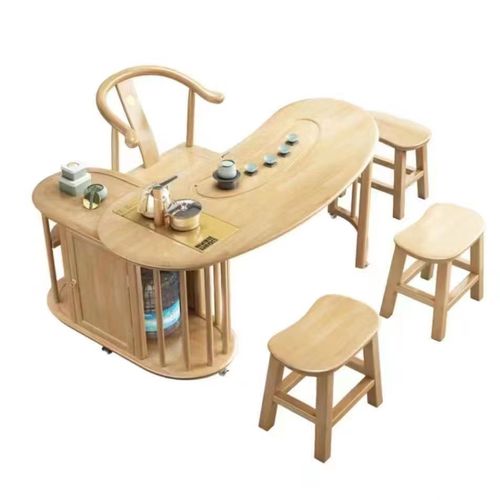 Solid Wood Home Portable Tea Table Economic Balcony Small Tea Table Multifunctional Tea Table Water Kettle Integrated Tea Table Set