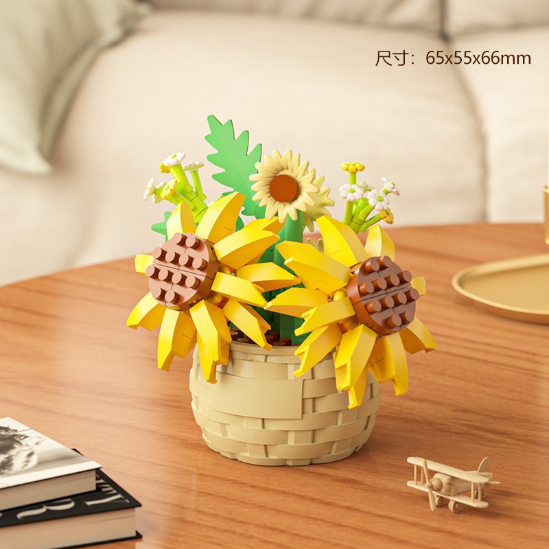 Chao Le Chuang 7345 - 7348 flores interestelares arco iris ramo de flores ensamblaje bloques de construcción juguetes para niños niñas rompecabezas adornos
