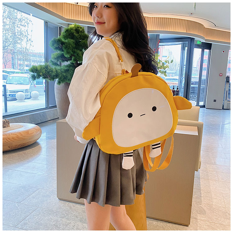 The new 2024 children's egg-shaped party backpack is a cute cartoon canvas single-shoulder bag and a fashionable and stylish small backpack undefined