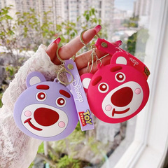 Cute Little Bear Silicone Earphone Case Keychain Bag Pendant Coin Purse Key Ring Lanyard Mini Storage Bag