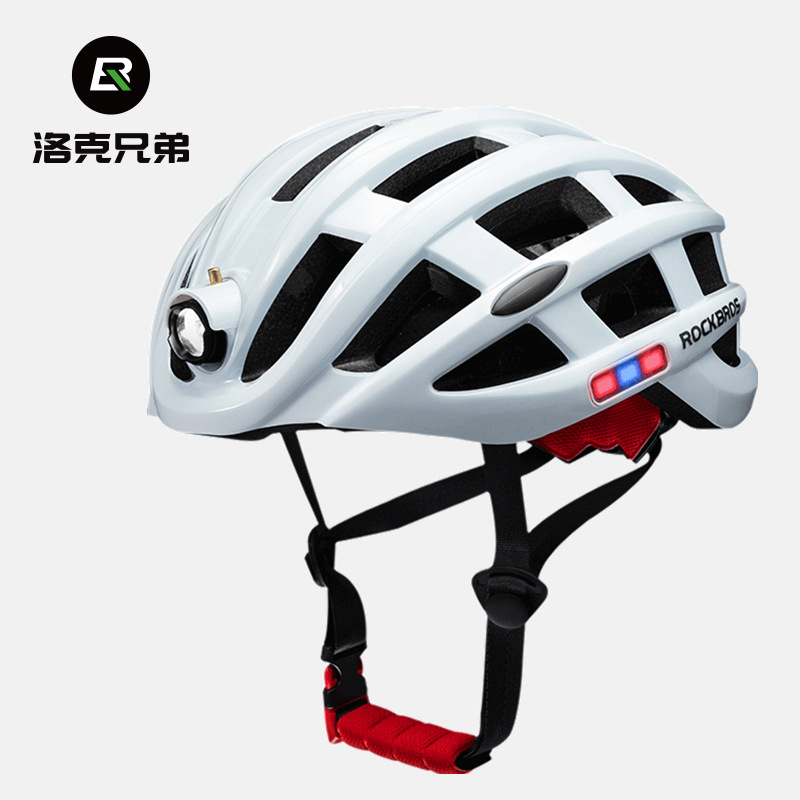 Locke Brothers Bicycle Helmet with Warning Light Luminous Insect Net Mountain Road Riding Helmet Manufacturers Men and Women