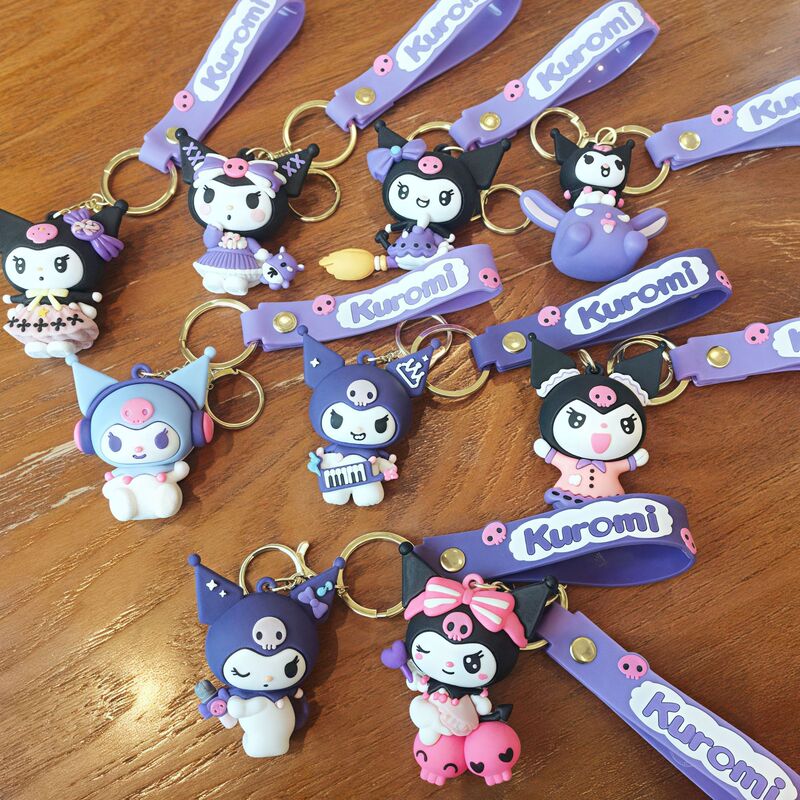 クリエイティブ漫画女装クロミキーホルダーかわいいカップルスクールバッグ車のキーチェーンアクセサリーブラインドボックス小さなギフト|undefined
