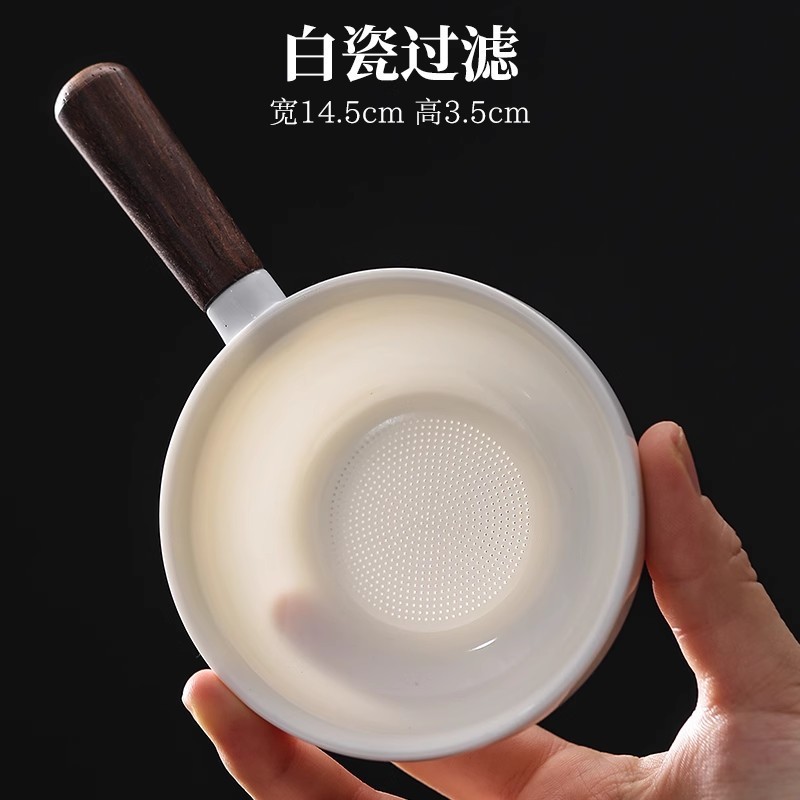 創意的な黒檀木の取っ手のお茶は一体のフィルターのお茶のフィルターの陶磁器の茶は茶道の部品を隔てます。|undefined