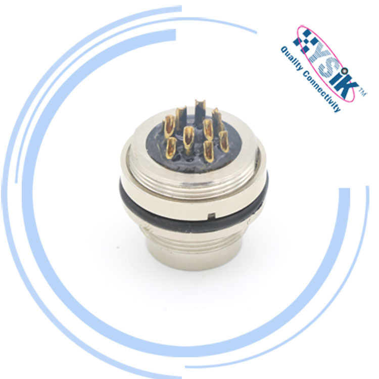 PCB板安装插座 4芯5芯6芯8芯圆形连接器M16防水连接器|ms