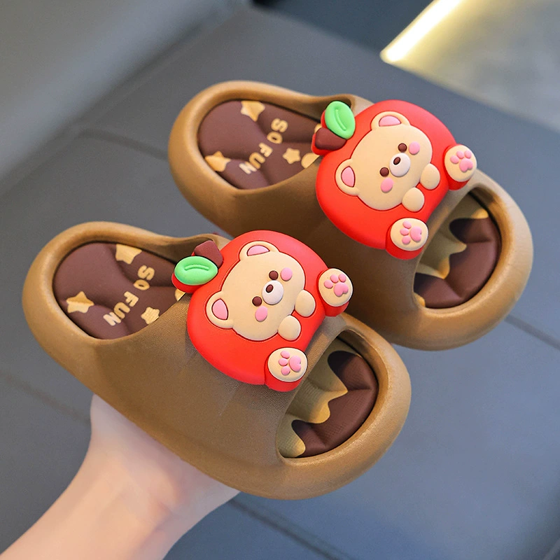 Детские холодные тапочки, чтобы наступить на фекалии для девочек летом мультфильм милый противоскользящий в ванной комнате мягкая подошва тапочки