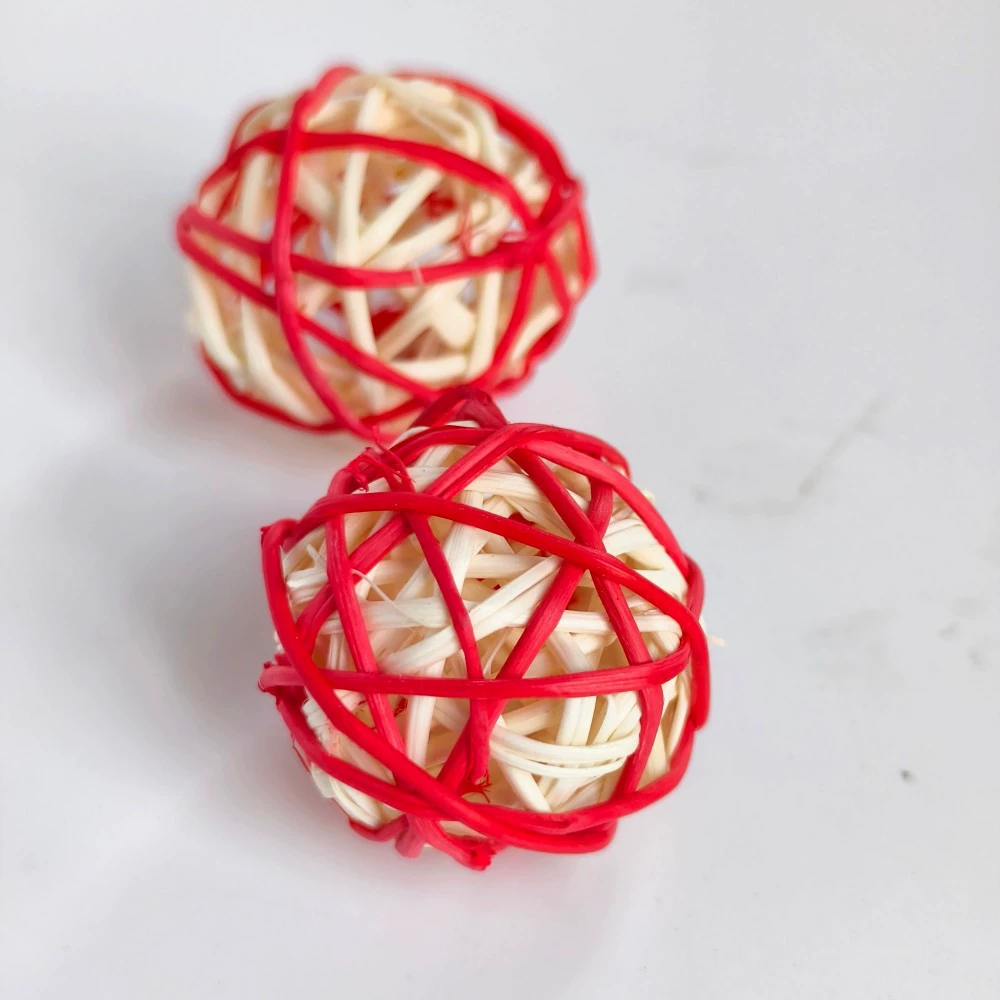 Настроить | Двухцветный шар из ротанга 3 см, без огня, ароматерапия, шар из ротанга, растение, тканое украшение, украшение, шар из ротанга, плетение из ротанга, ремесло